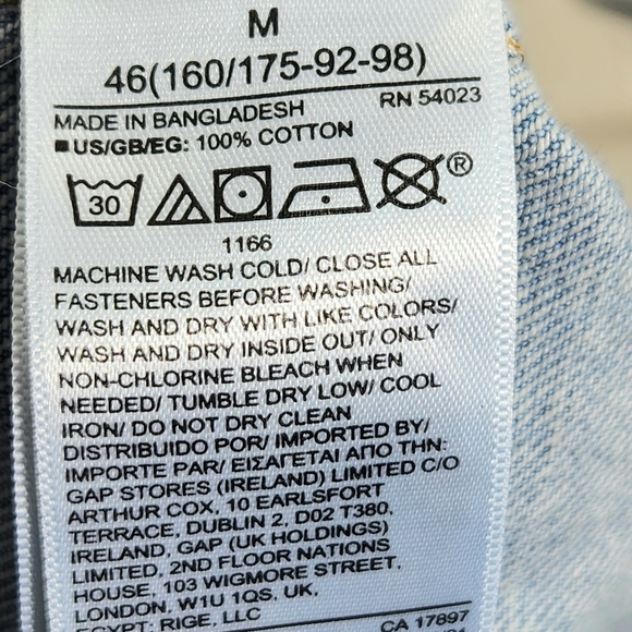 Gap Denim Blue 100% Cotton Denim Jean Shortalls Size Medium - Picture 10 of 10